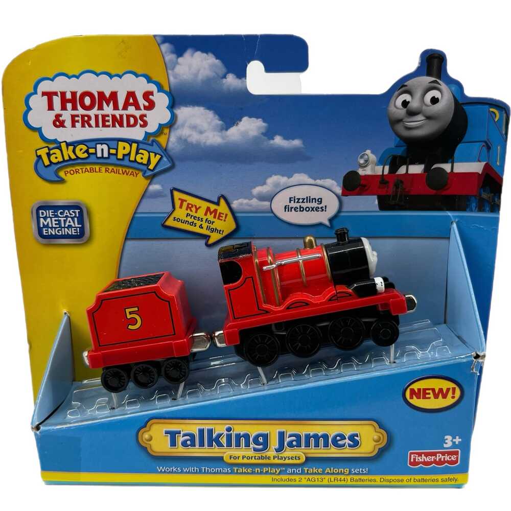 Fisher-Price Red Black Toy Take-N-Play Talking James Die Cast Engine
